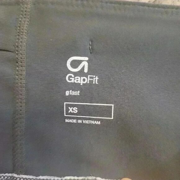 Gap Fit Women's Gray/White/Orange Striped Leggings - Picture 8 of 8